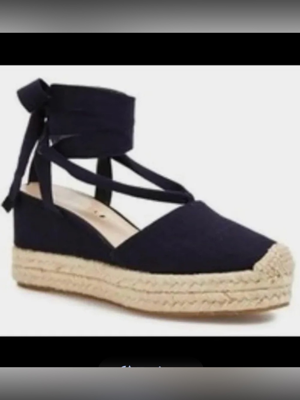 Via Spiga Ralina Womens Navy Espadrille Platform Sandals with Ankle Tie NWOT